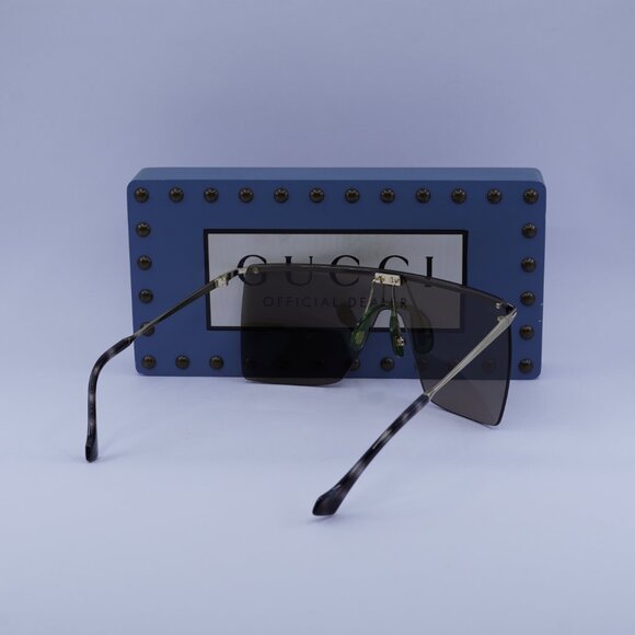 Gucci GG1096S 002 Shield Sunglasses - Gold/Brown - Picture 10 of 10